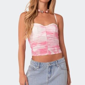 edikted Pink Ruched Top